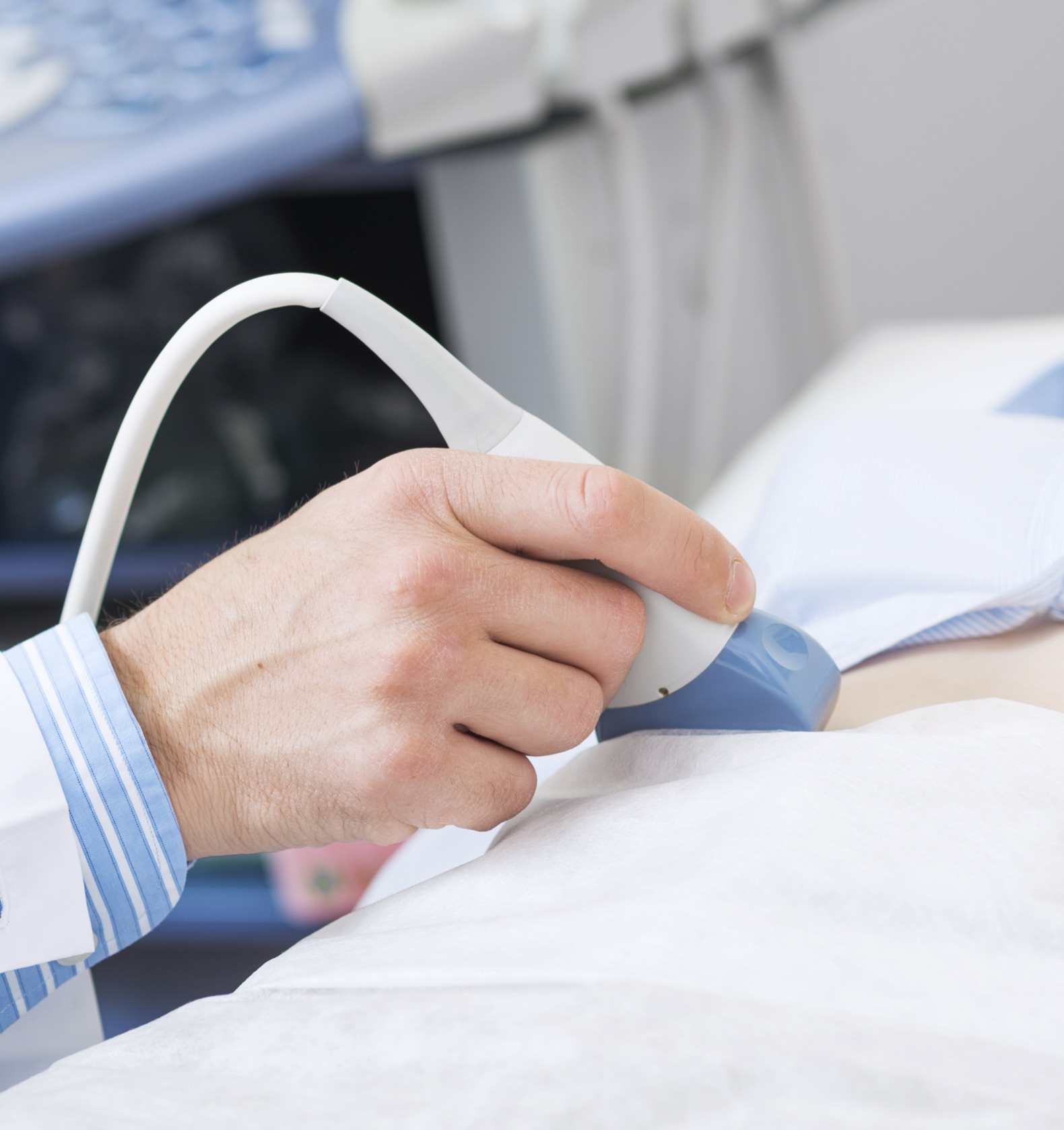 A woman receiving a free ultrasound in Liberal, Kansas
